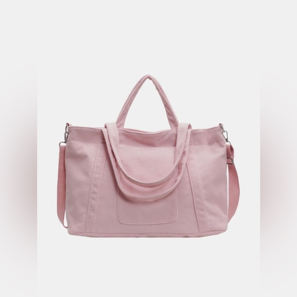 Handbags - Corduroy Solid Large Tote Bag